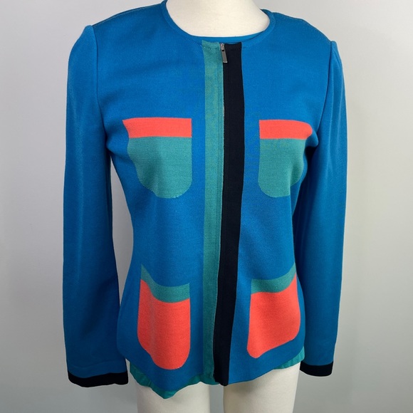 St John 2 piece cardigan jacket and t-shirt set - medium/6 - Picture 2 of 15